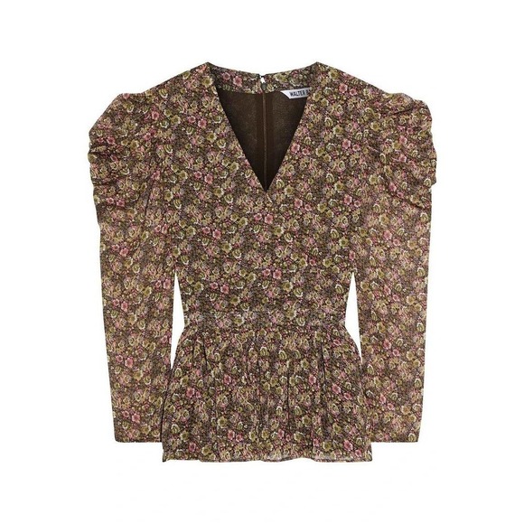Walter Baker Puff Sleeve Floral Floral Peplum Top - Picture 6 of 12